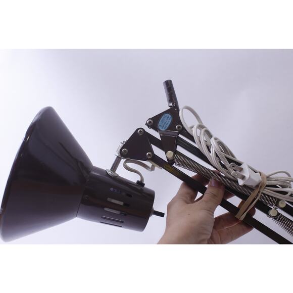 1970s Brown Office Desk Lamp, Swing Arm, Portable Lamp Articulating Mountable - Picture 2 of 3